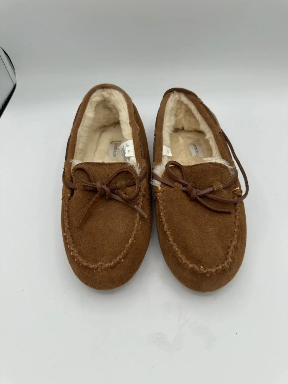 Crewcuts by J.Crew Faux-Shearling Lining Leather Moccasins Kids 5